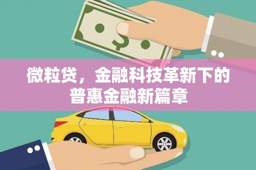 达拉特旗微粒贷，金融科技革新下的普惠金融新篇章