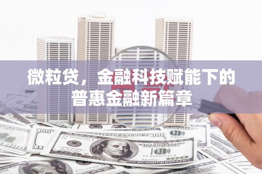 达拉特旗微粒贷，金融科技赋能下的普惠金融新篇章