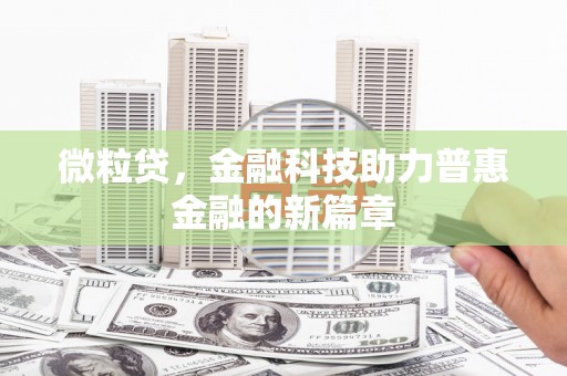 达拉特旗微粒贷，金融科技助力普惠金融的新篇章