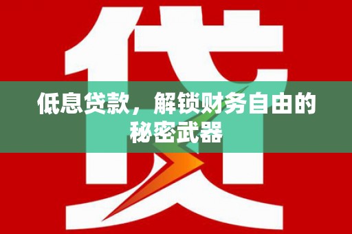 达拉特旗低息贷款，解锁财务自由的秘密武器
