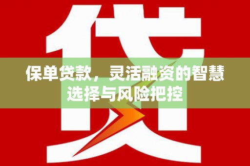 达拉特旗保单贷款，灵活融资的智慧选择与风险把控