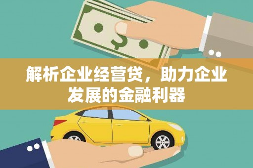 达拉特旗解析企业经营贷，助力企业发展的金融利器