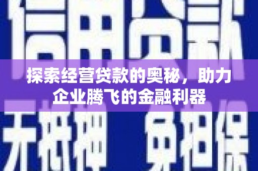 达拉特旗探索经营贷款的奥秘，助力企业腾飞的金融利器