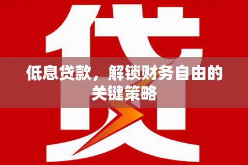 达拉特旗低息贷款，解锁财务自由的关键策略