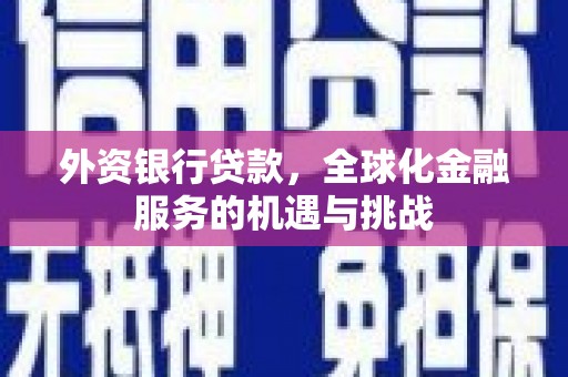 达拉特旗外资银行贷款，全球化金融服务的机遇与挑战