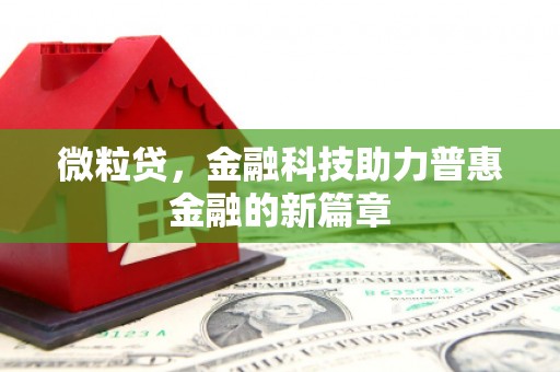 达拉特旗微粒贷，金融科技助力普惠金融的新篇章