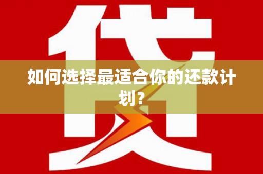 达拉特旗如何选择最适合你的还款计划？